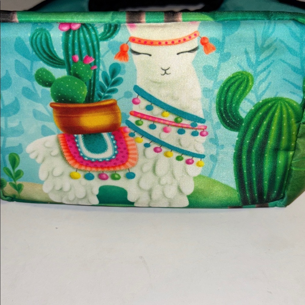 NAANLE LLAMA AND CACTUS INSULATED LUNCH BAG ZIPPER CLOSURE EXCELLENT CONDITION - Picture 3 of 7